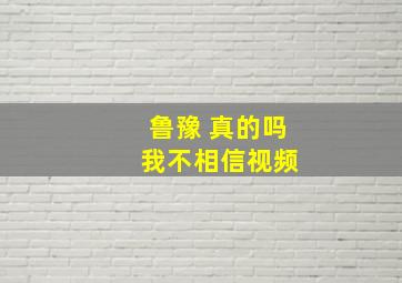 鲁豫 真的吗 我不相信视频